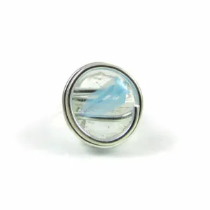 Infinity Glass Ring - Sky Blue Stripe