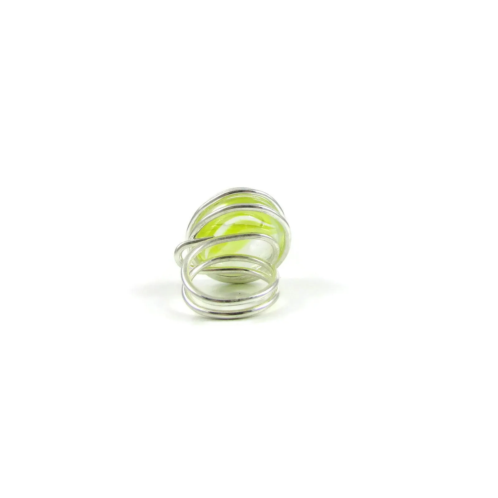 Infinity Glass Ring - Yellow Stripe