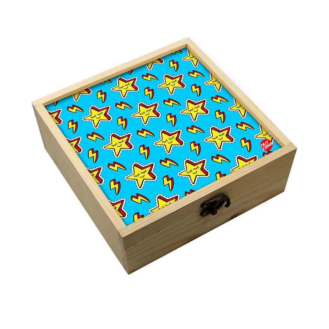 Jewellery Box Wooden Jewelry Organizer -  Yellow Star