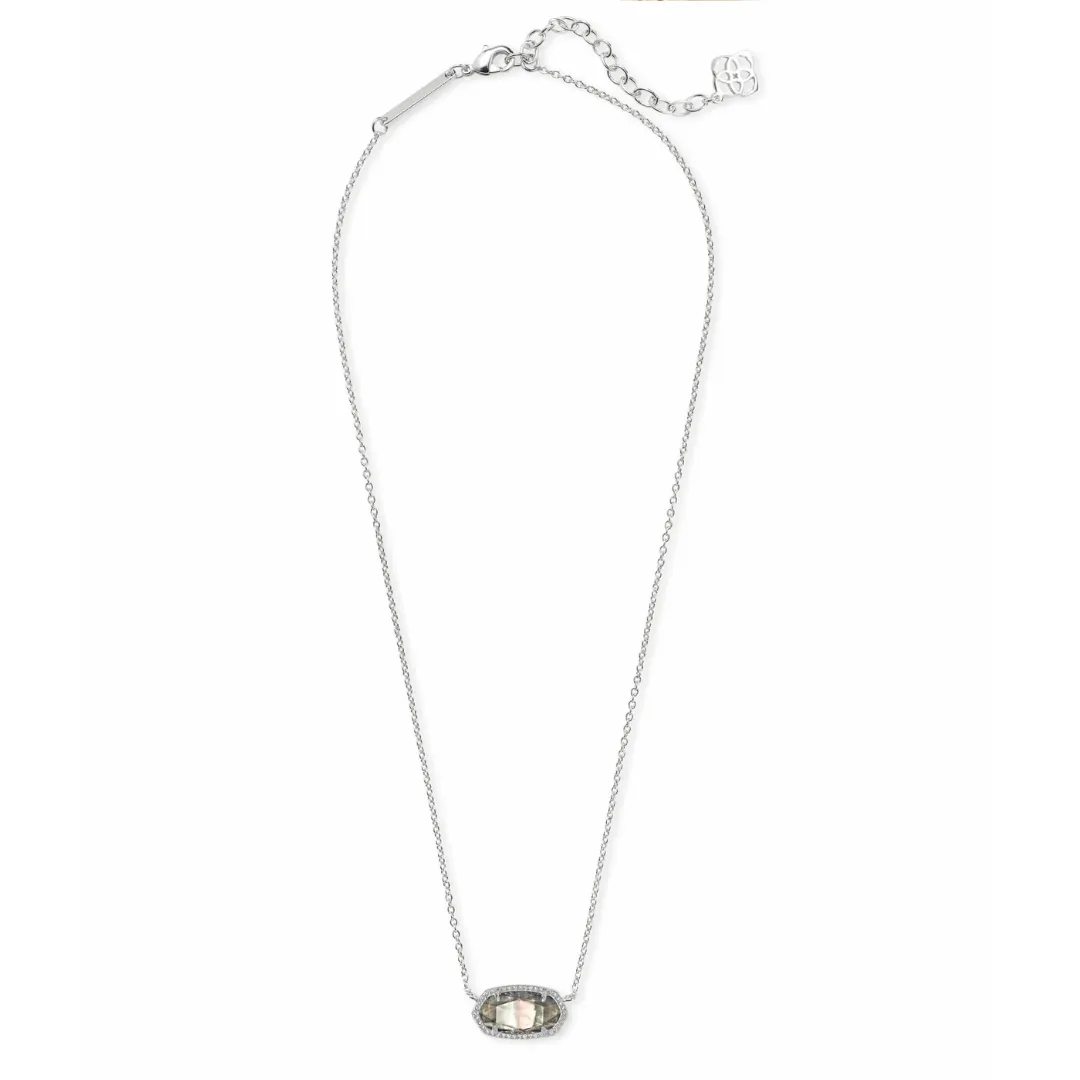 Kendra Scott Elisa Necklace - Silver Black Mother of Pearl