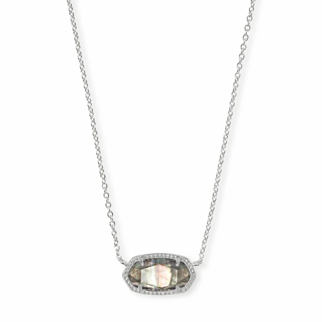 Kendra Scott Elisa Necklace - Silver Black Mother of Pearl