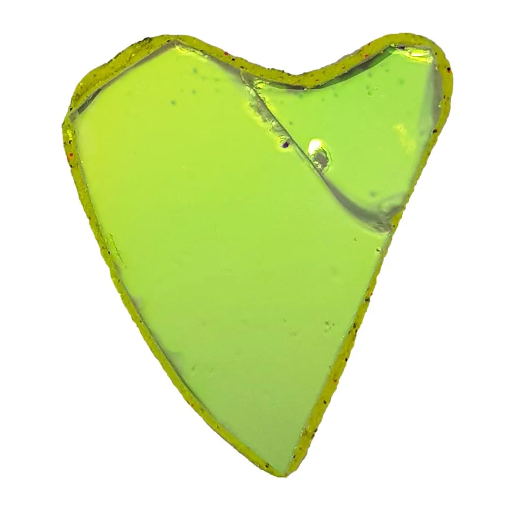 LARGE GREEN & YELLOW HEART BROOCH - SIMPLY LOVE