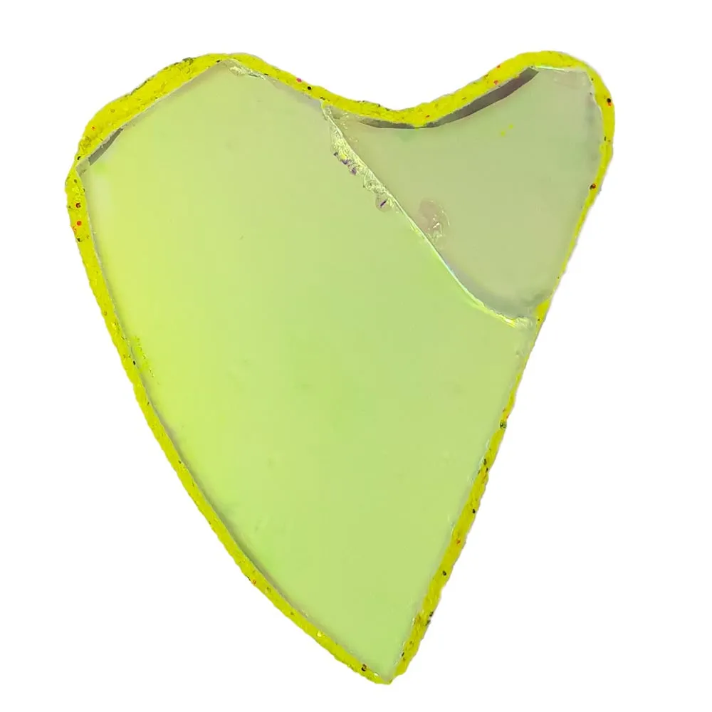 LARGE GREEN & YELLOW HEART BROOCH - SIMPLY LOVE