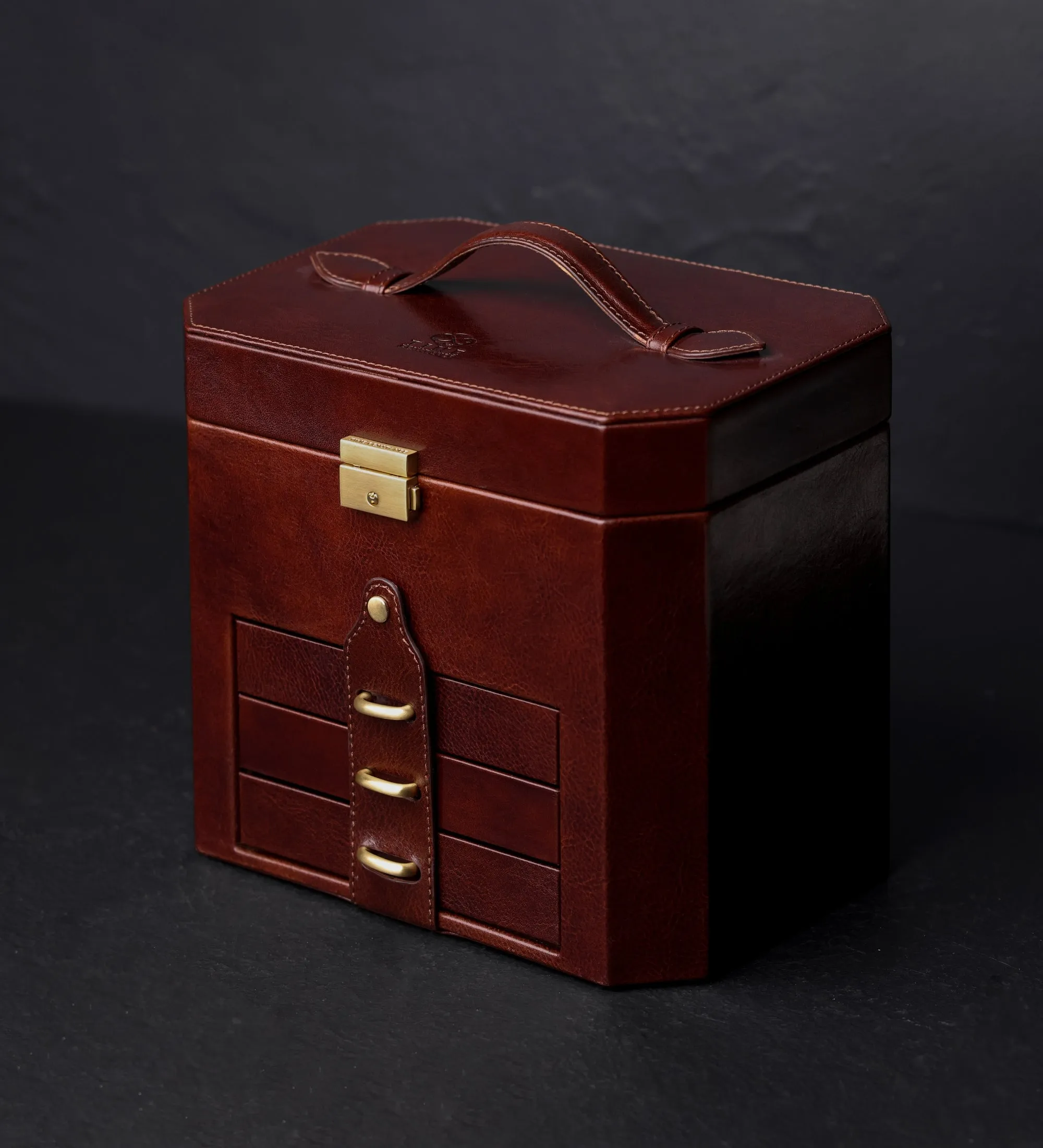 Large Leather Jewelry Box for Women - A Handful of Dust