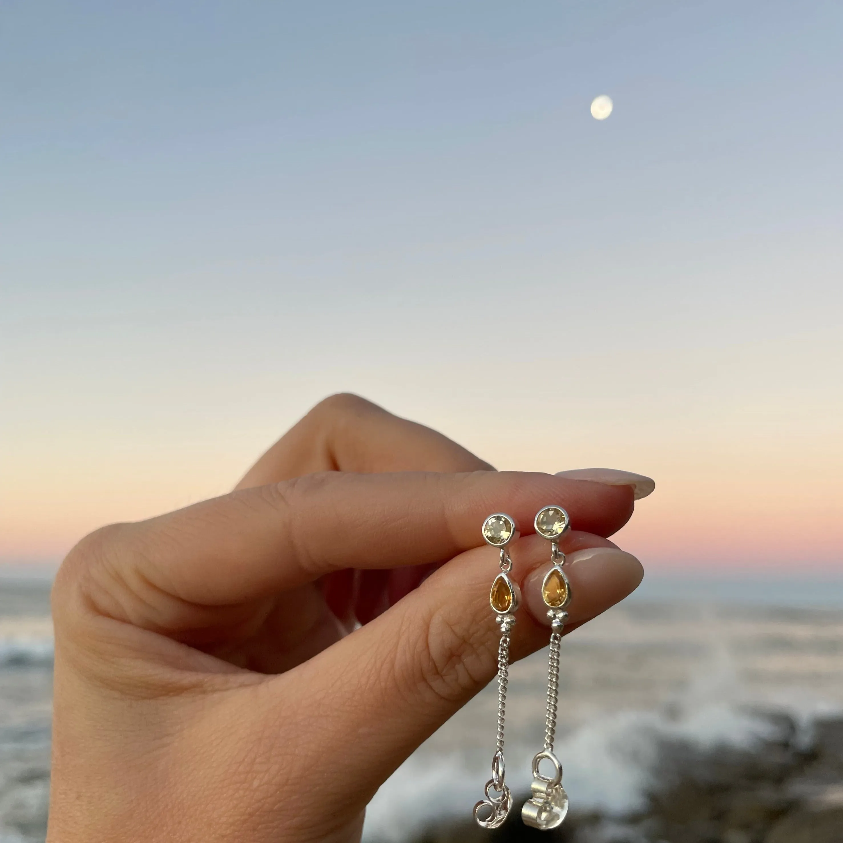 Leona Silver Citrine Studs