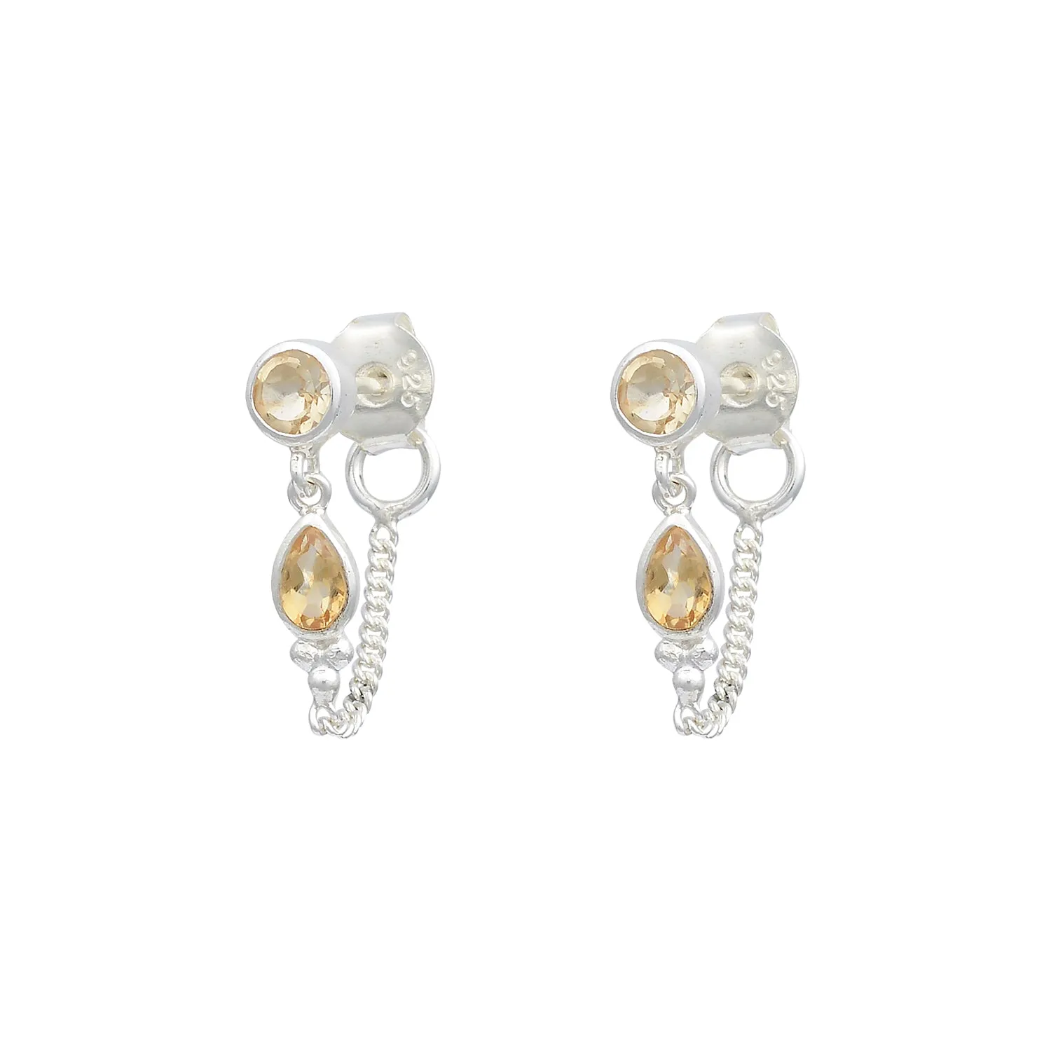 Leona Silver Citrine Studs