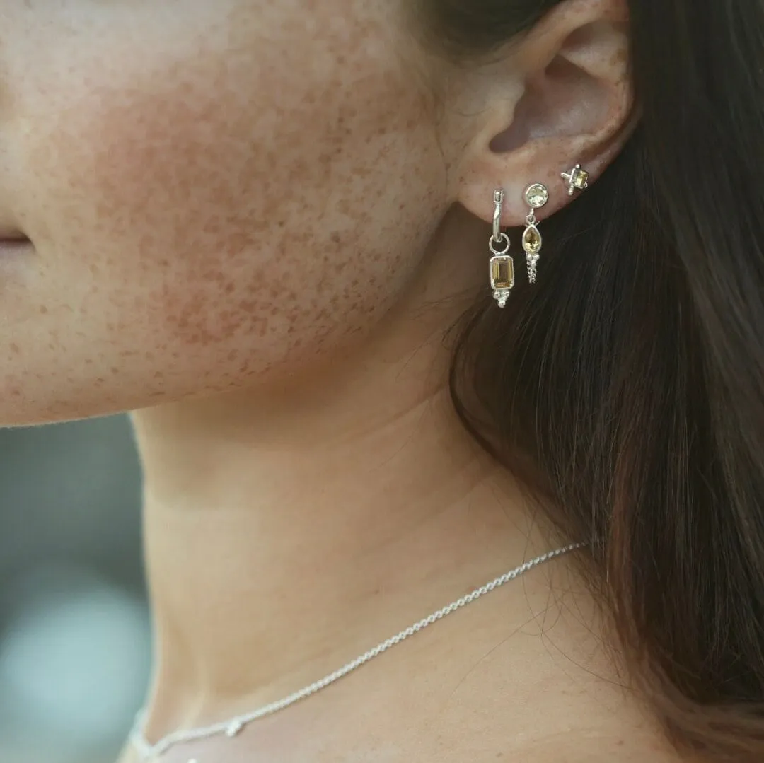 Leona Silver Citrine Studs