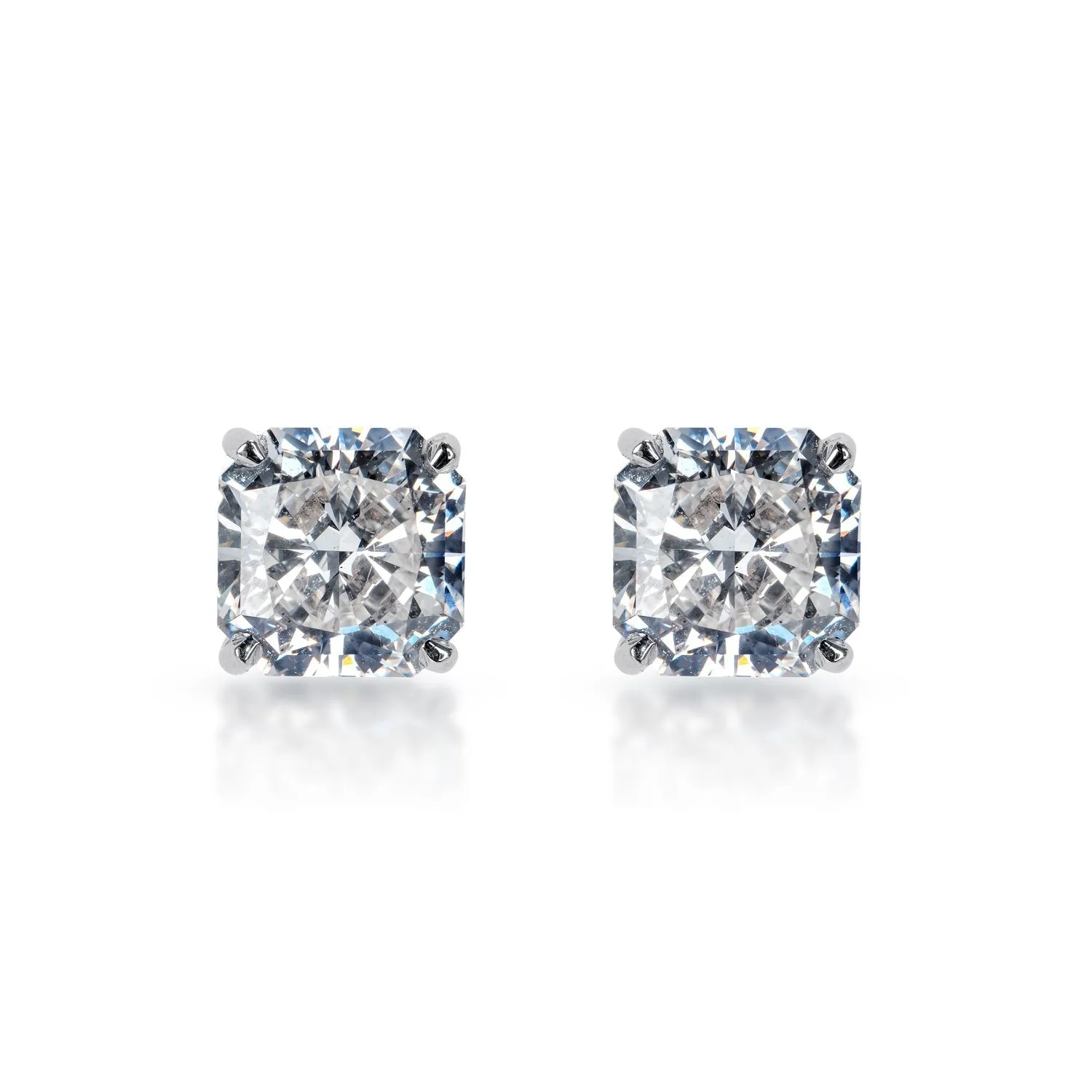 Lesly 6 Carat Radiant Cut Lab Grown Diamond Studs Earrings in 14k White Gold