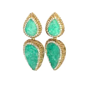 Mint Gemstone Teardrop Dangle Earring