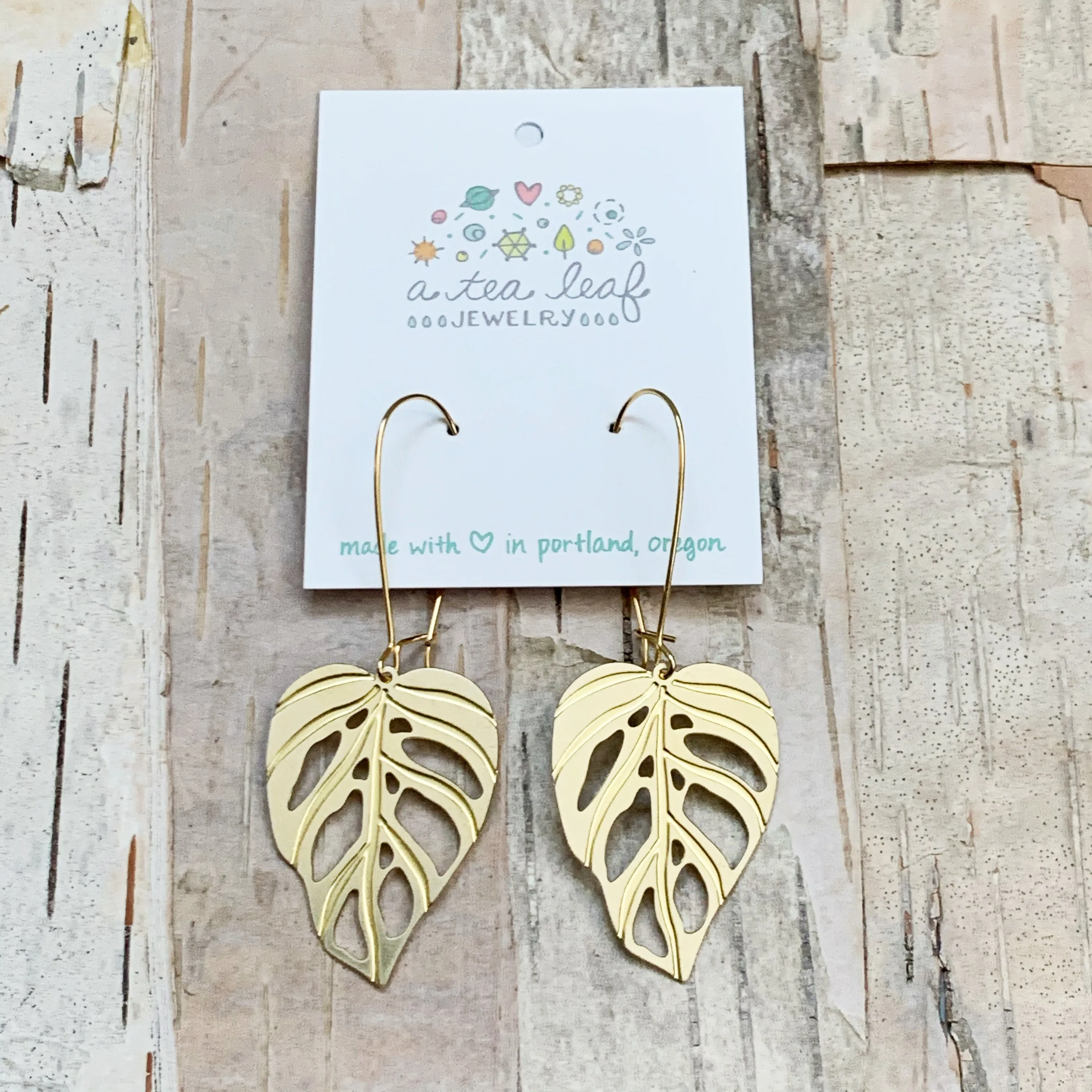 Monstera Adansonii Gold Earrings