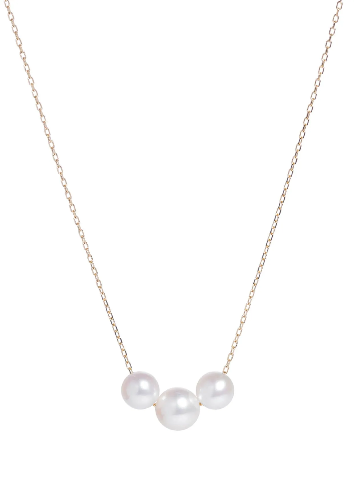 Moon Trinity Gold Pearl Necklace