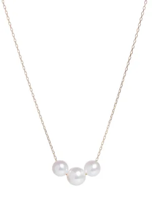 Moon Trinity Gold Pearl Necklace