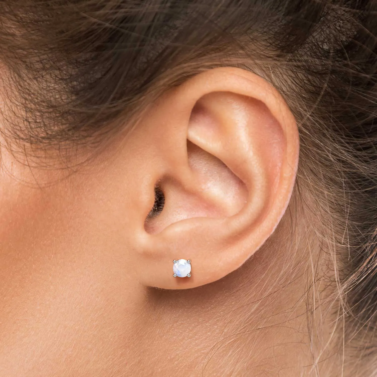 Moonstone Round Studs