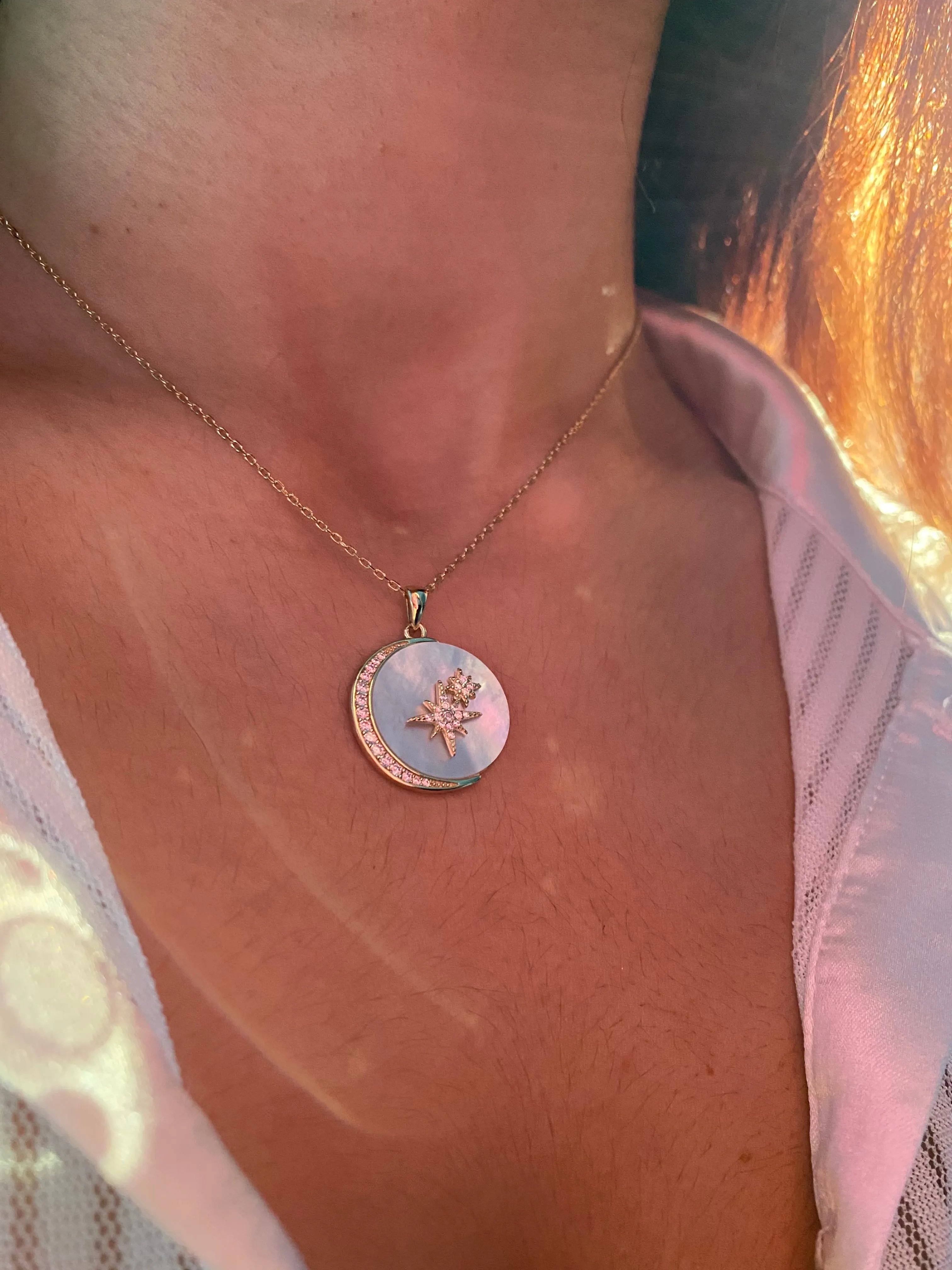 Mother of Pearl Moon Necklace