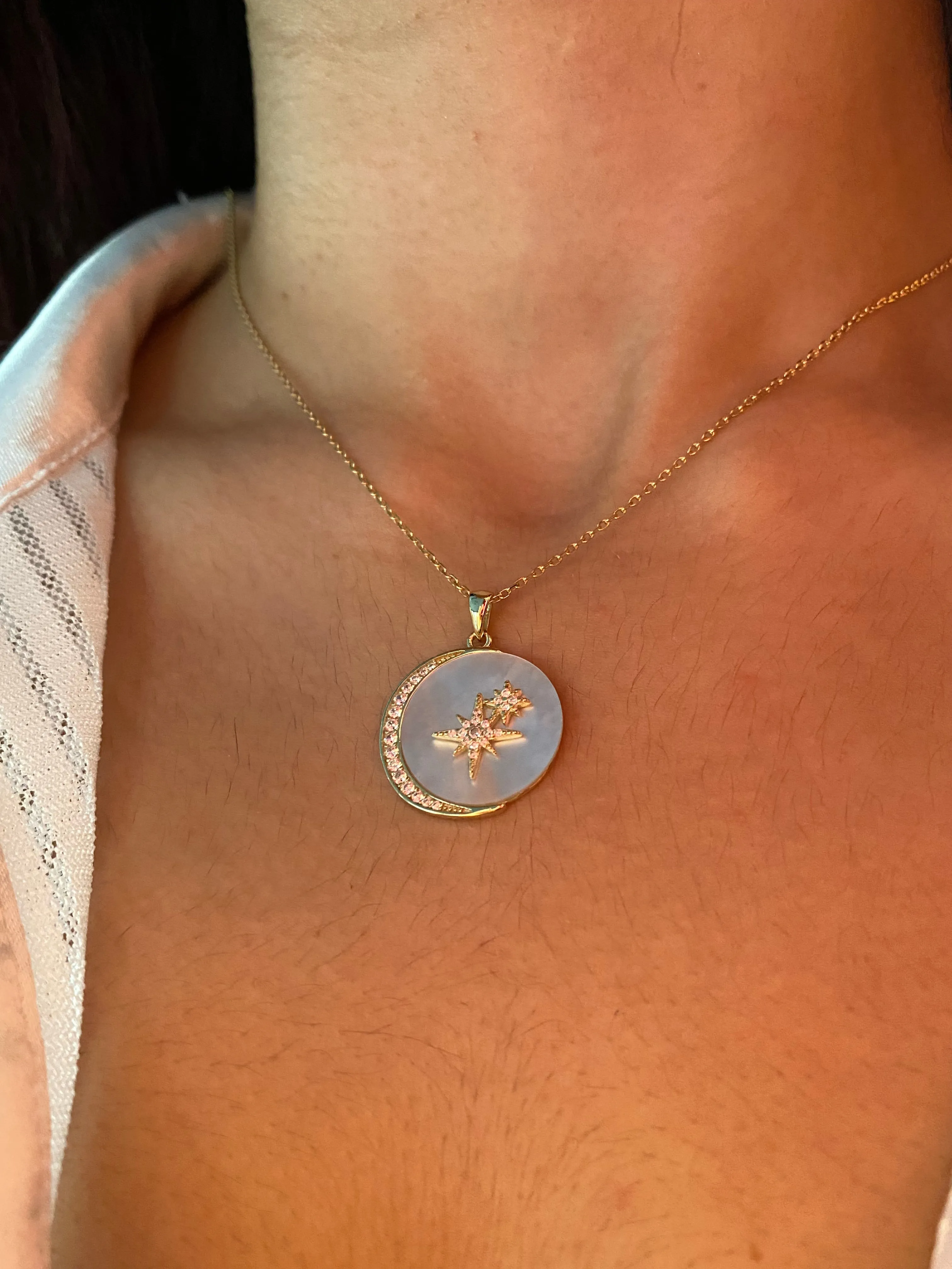 Mother of Pearl Moon Necklace