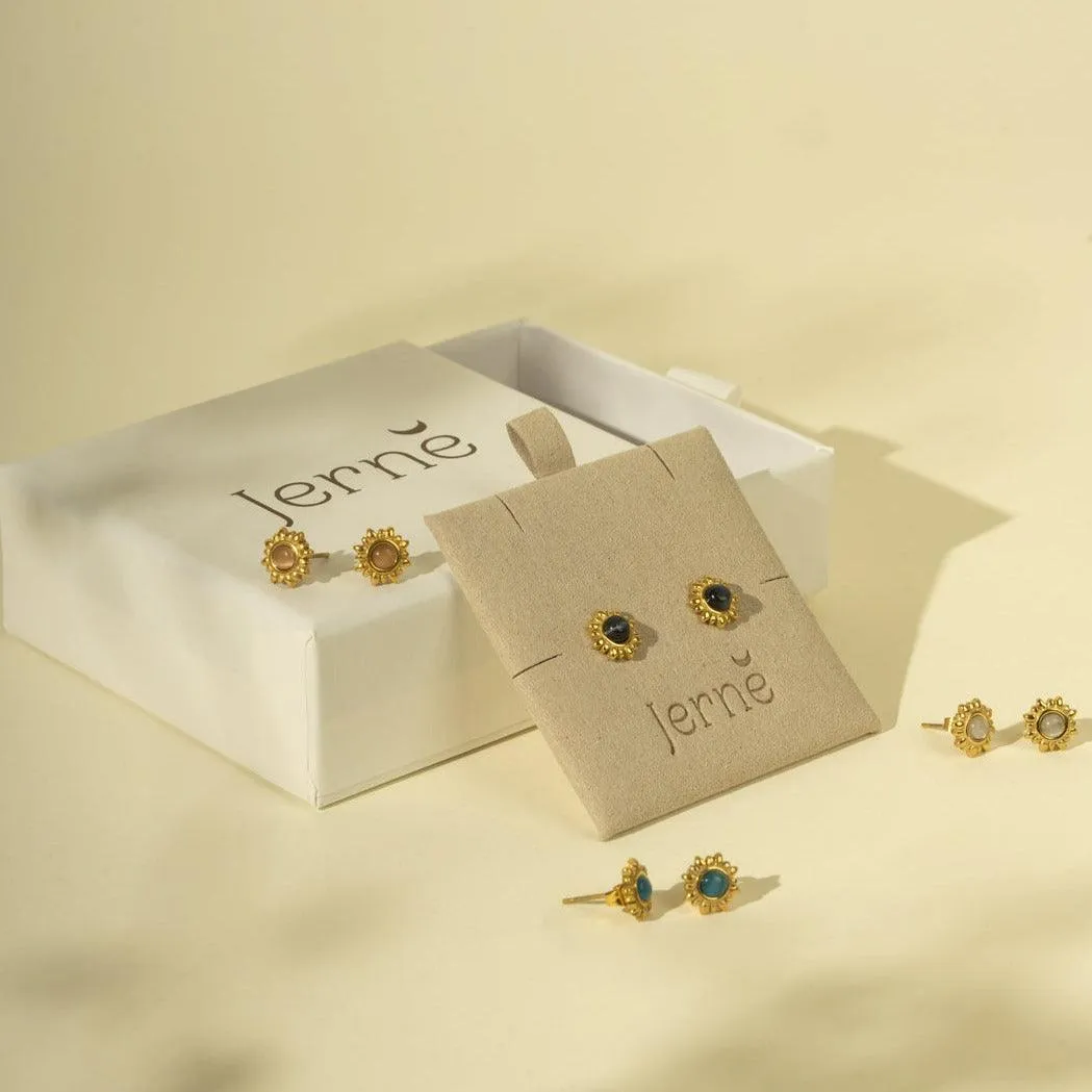 Natural Stone Sun Earrings