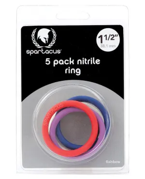 Nitrile Cock  Ring Set 1.5" - Asst Pack Of 5