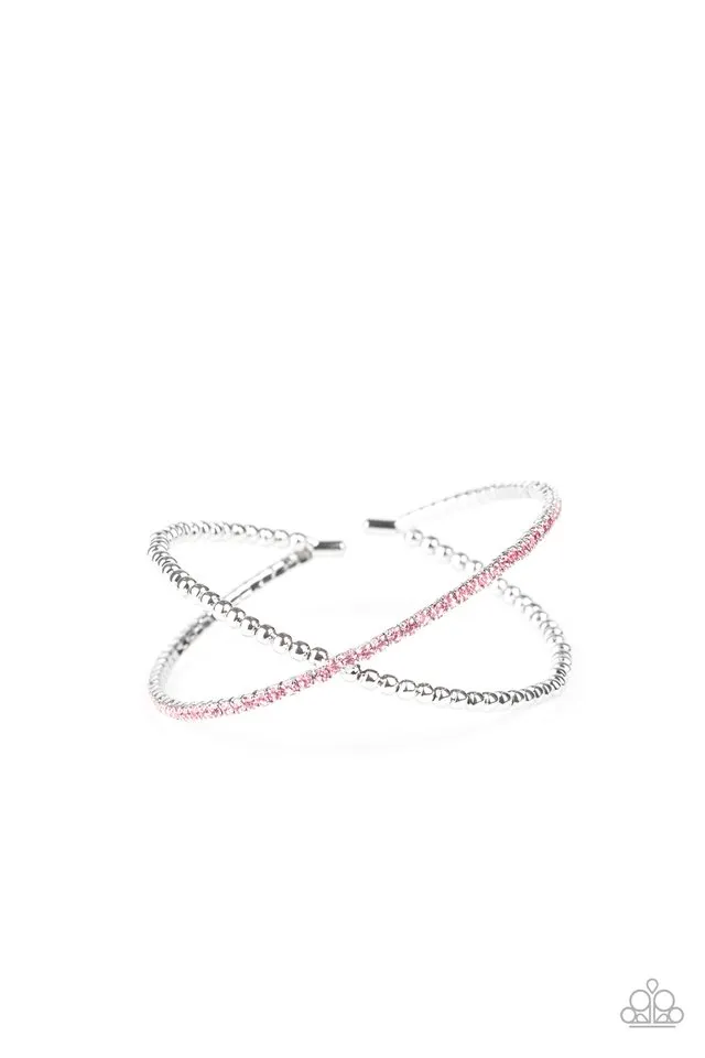 Paparazzi Bracelet ~ Chicly Crisscrossed - Pink