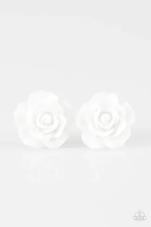 Paparazzi Earring ~ Garden Rave - White