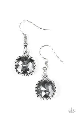 Paparazzi Earring ~ Gem Hunt - Silver