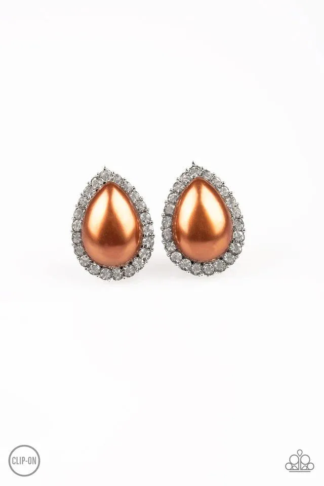 Paparazzi Earring ~ Old Hollywood Opulence - Brown