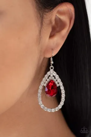 Paparazzi Earring ~ Trendsetting Twinkle - Red