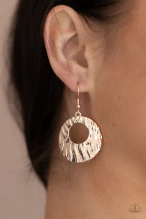 Paparazzi Earring ~ Warped Perceptions - Rose Gold