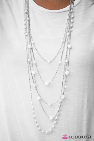 Paparazzi Necklace ~ Cant Stop the Feeling - White