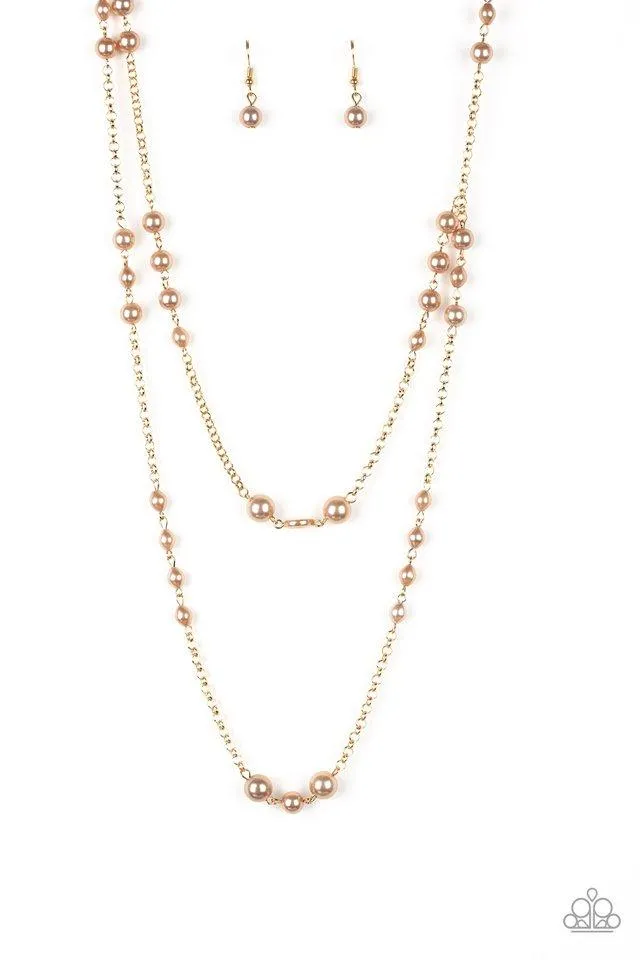 Paparazzi Necklace ~ Pearl Promenade - Gold