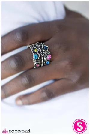 Paparazzi Ring ~ Flowers In the Attic - Blue