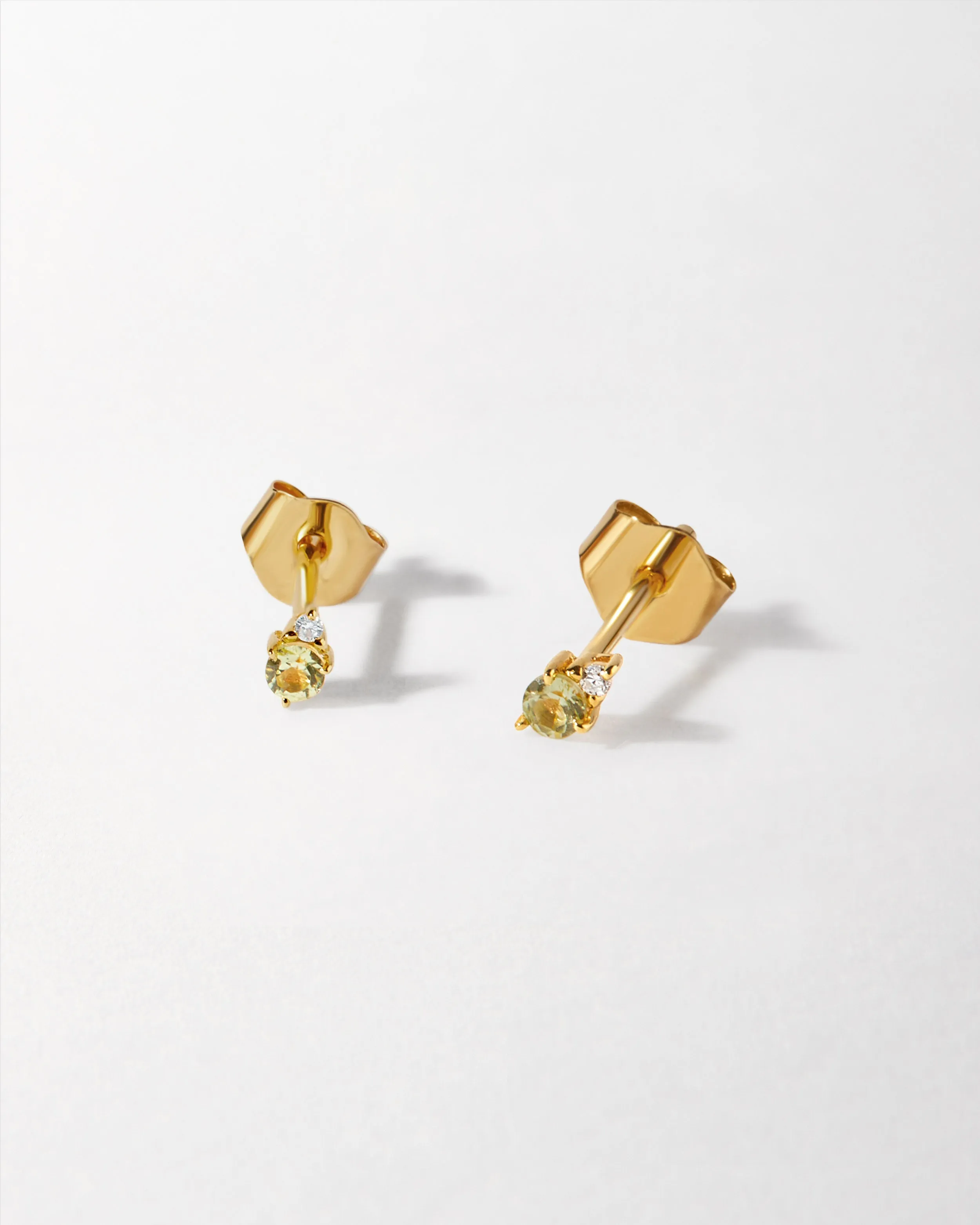 Peridot Diamond Stud Earrings