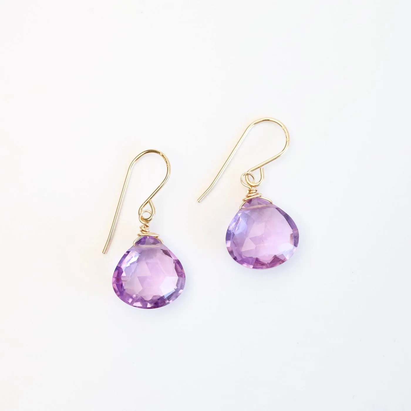 Pink Amethyst Teardrop Earring