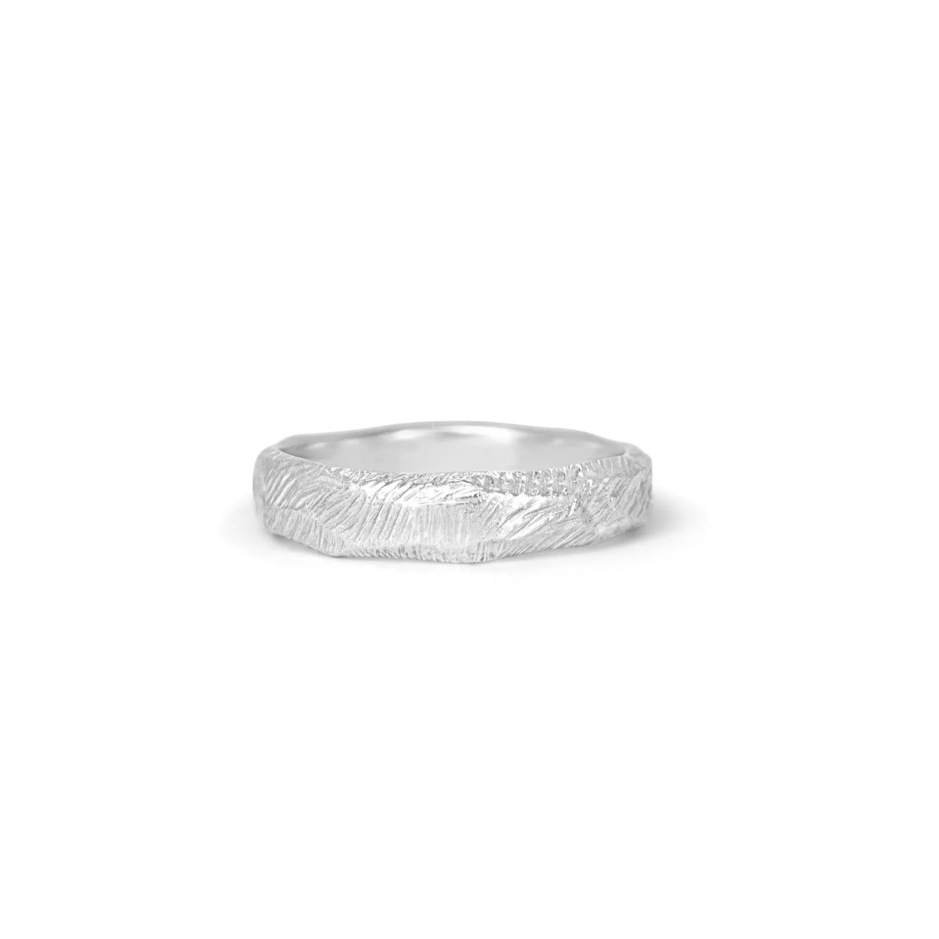 Platinum Carved Wedding Band 4mm