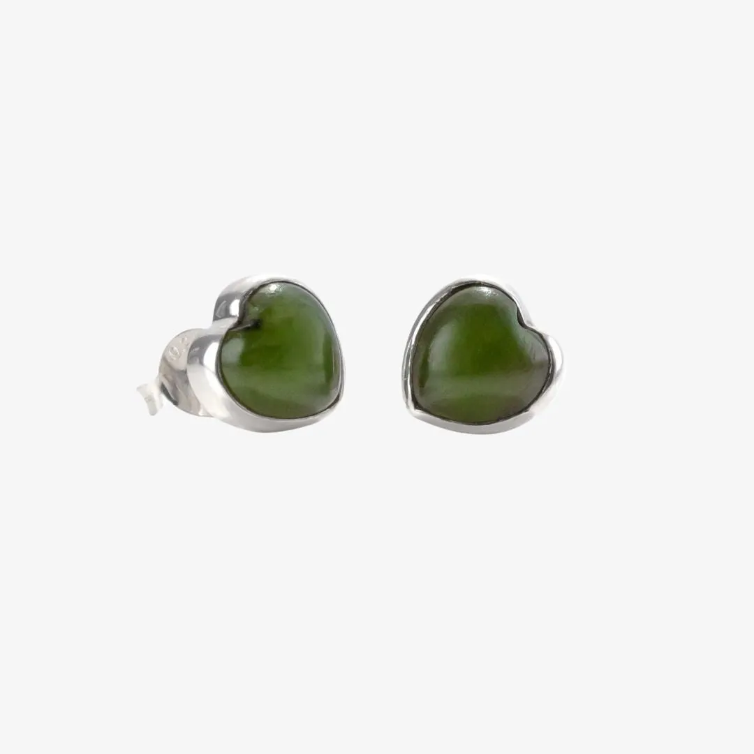 Pounamu Heart Studs