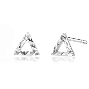 "Diamond Triangle" Triangle Platinum Studs