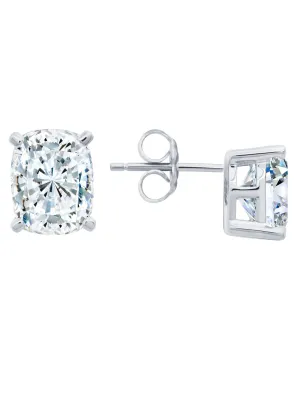 Radiant Cushion Cut Earrings in Platinum