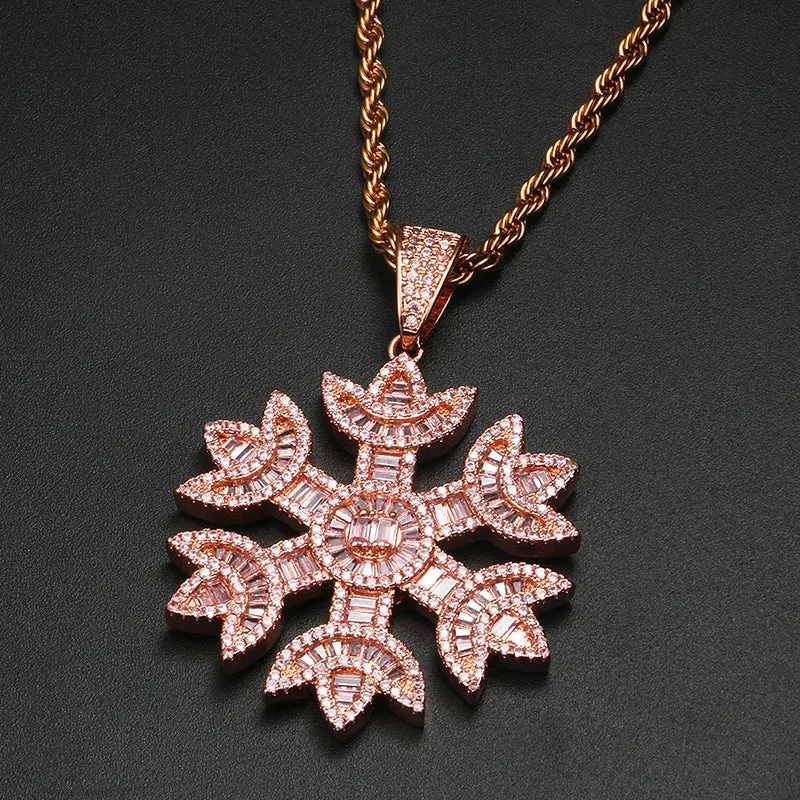 Rose Gold Snowflake Pendant