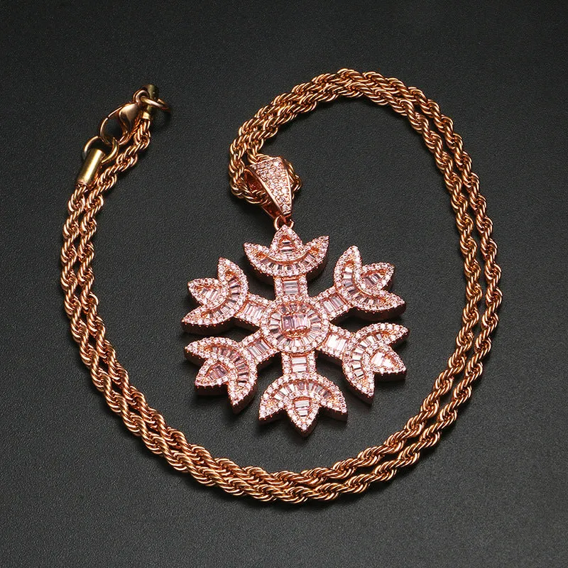 Rose Gold Snowflake Pendant