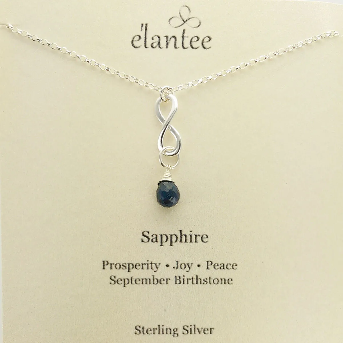 Sapphire September Birthstone Infinity Necklace