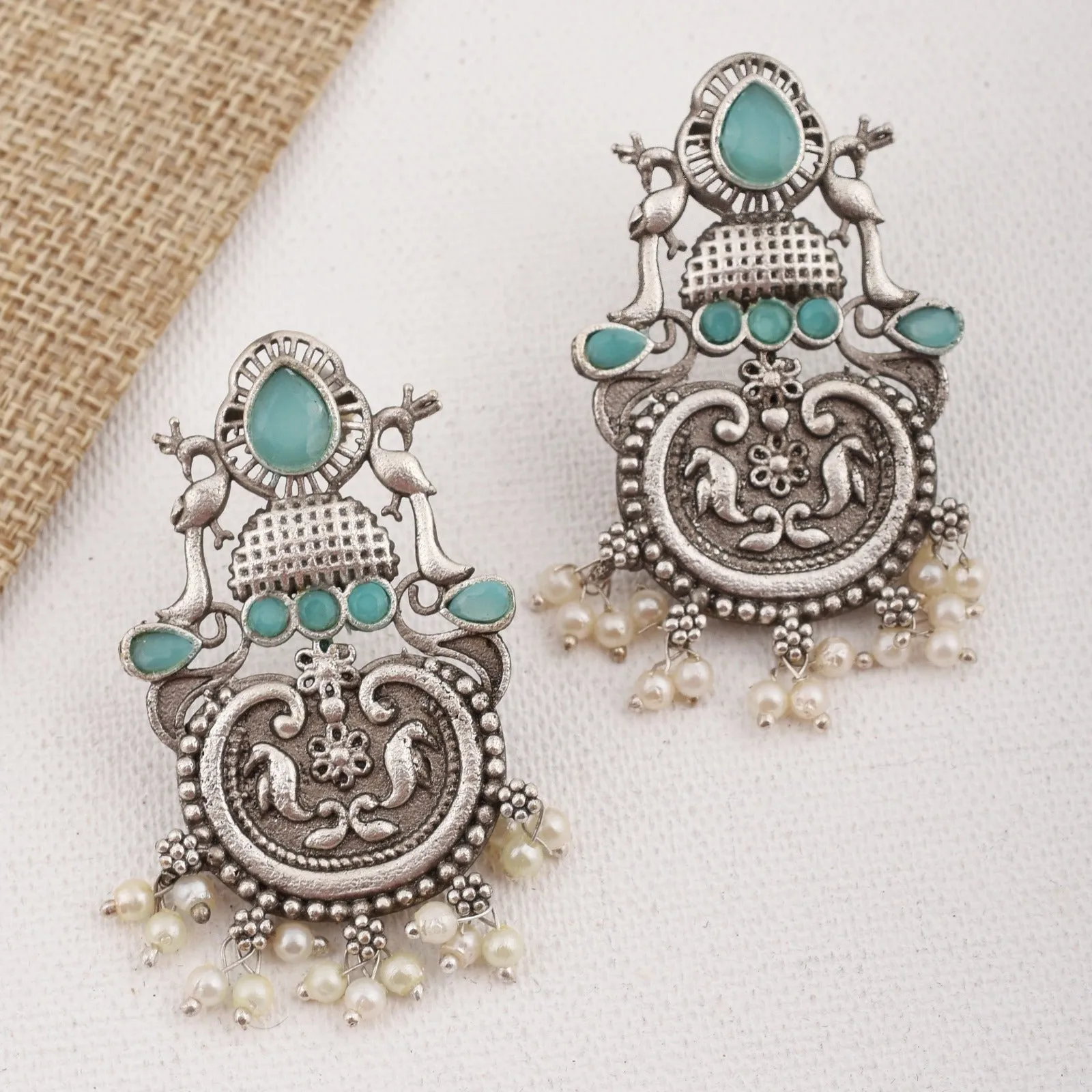 Sarika Peacock Stud Earring