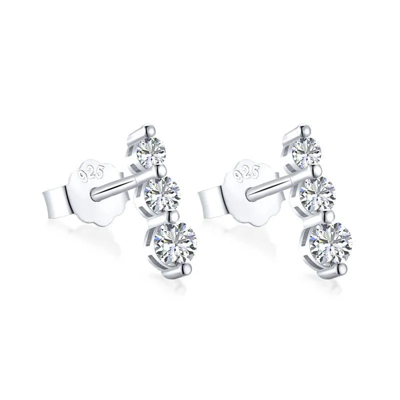 Silver Radiant Stud Earrings