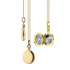 Slim Round "Nan" Gold Locket Necklace