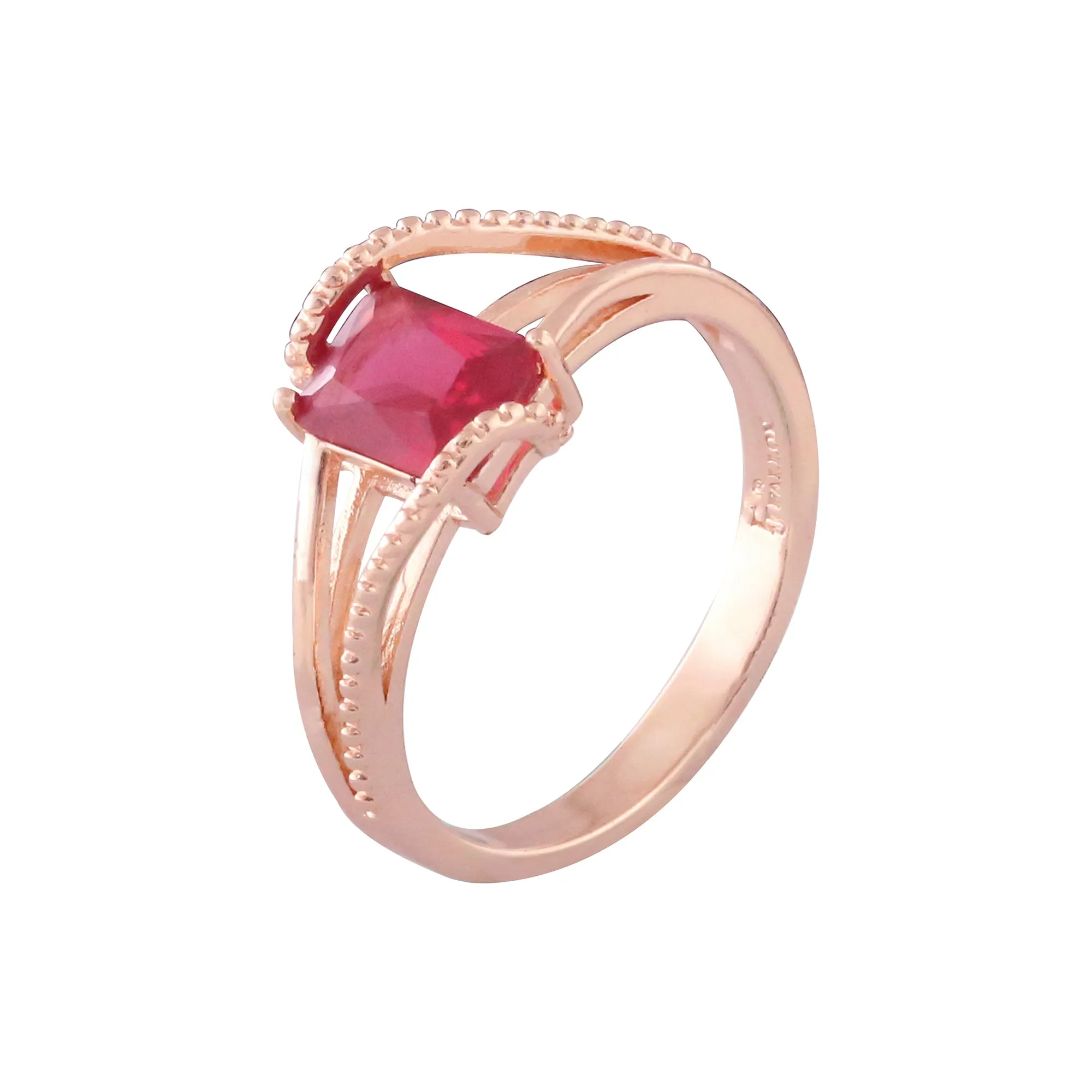 Solitaire colorful CZ Rose Gold rings