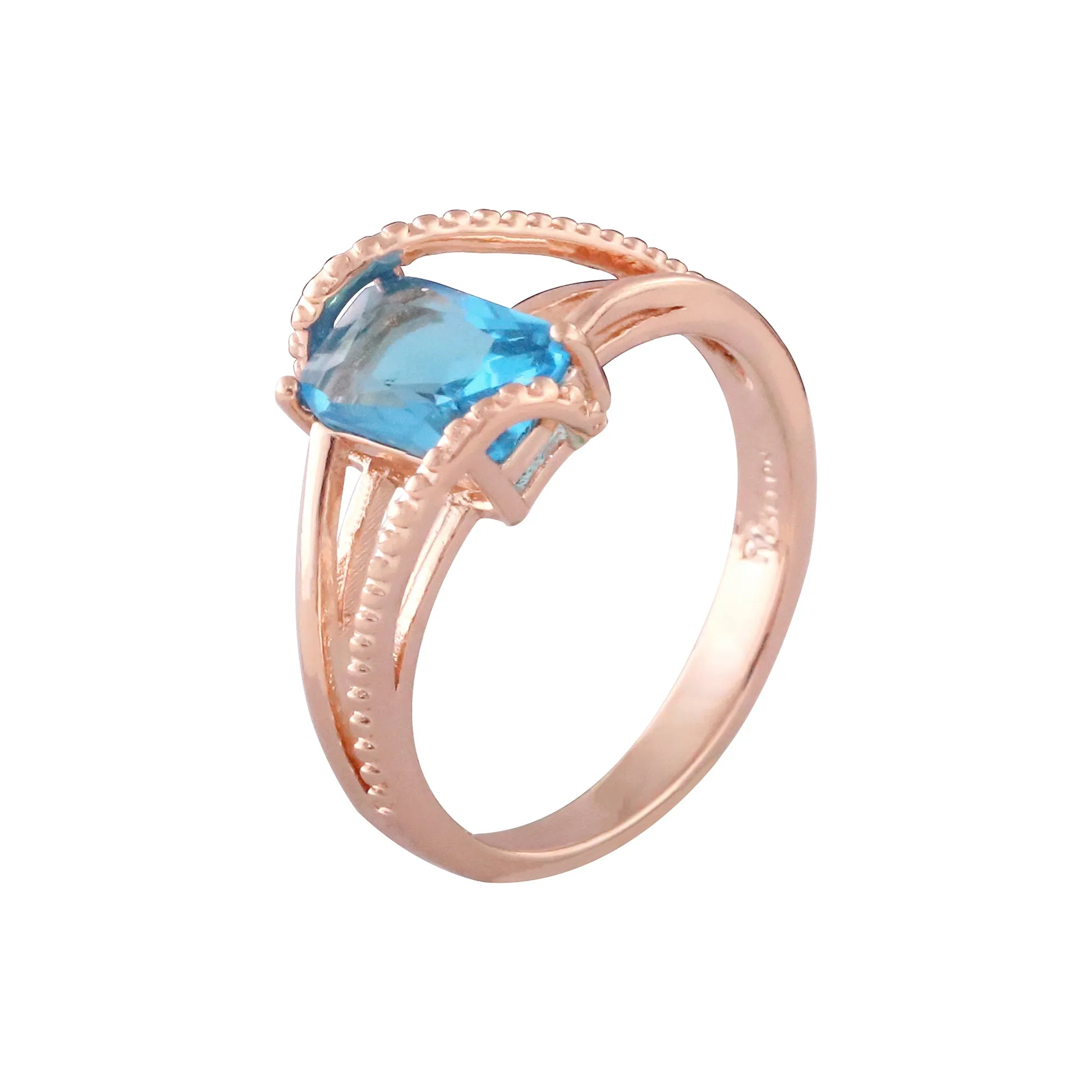 Solitaire colorful CZ Rose Gold rings