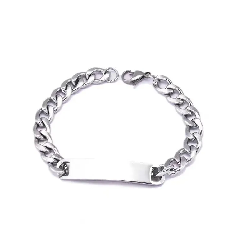 Stainless Steel Men's Bracelet Exquisite Curved Brand