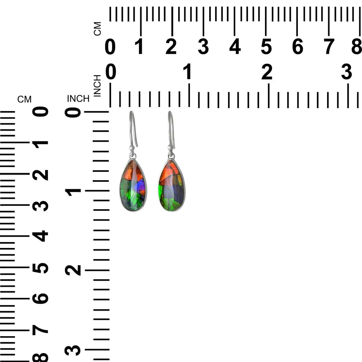 Starborn Sterling Silver Ammolite Pear Earrings