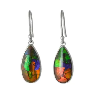 Starborn Sterling Silver Ammolite Pear Earrings