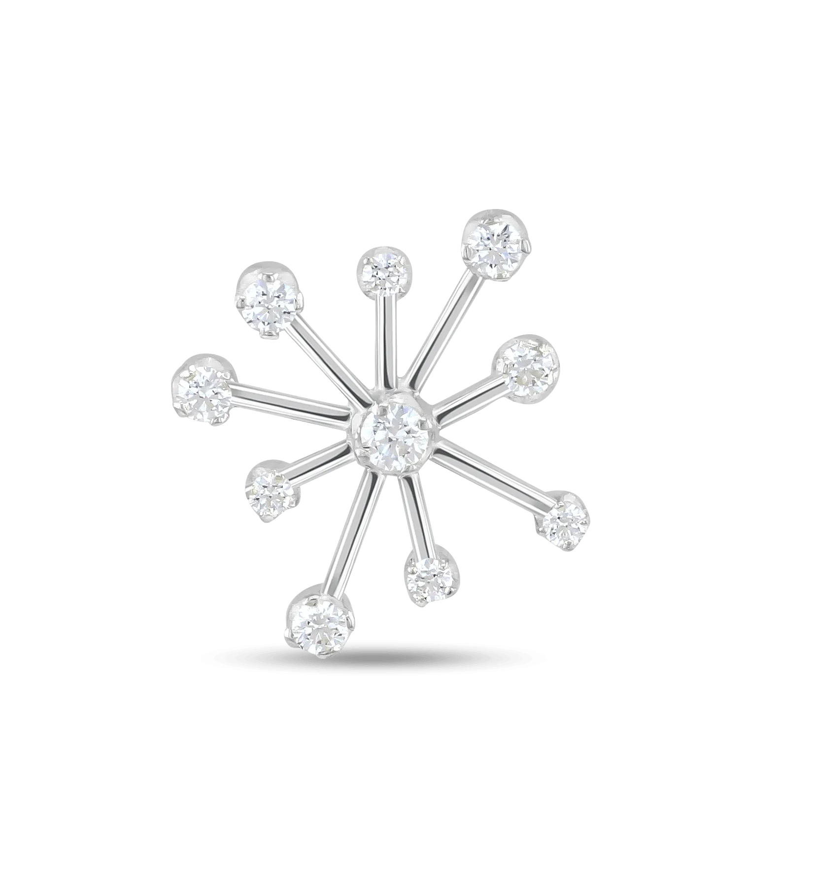 Starburst Silver and Cubic Zirconia Tie Pin