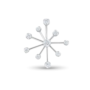 Starburst Silver and Cubic Zirconia Tie Pin