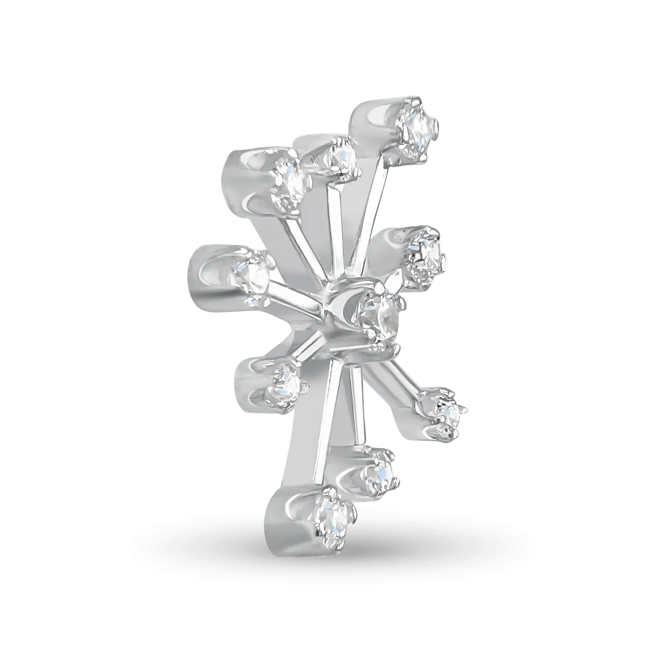 Starburst Silver and Cubic Zirconia Tie Pin